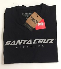 Santa Cruz Bicycles Black SS short sleeve Tech Stacked Tee T Shirt