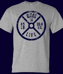 Gym is Life Steel Plate Weight Lifting Workout Training T-shirt