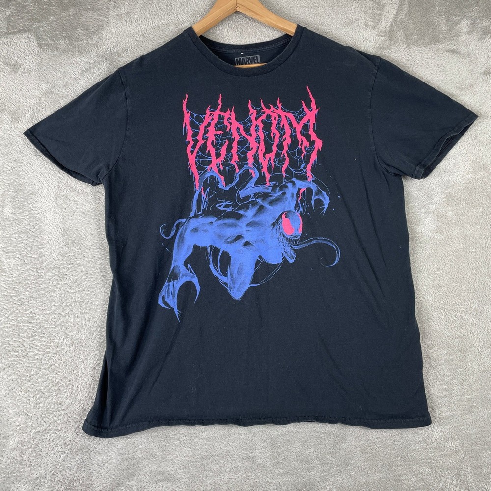 Marvel Venom Shirt Mens XL Black Loot Crate Graphic Tee Comic Anti Hero Goth