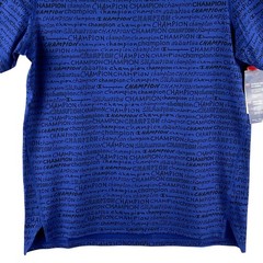 Champion T-Shirt Men’s Medium Crew Neck Mesh Fabric Signature Logo Blue NEW