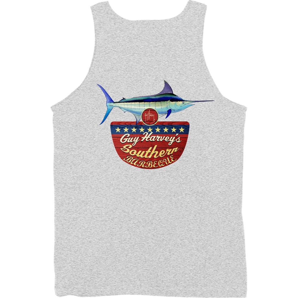 Guy Harvey Southern Fishing Boat Beach Tank Top. Pick Size..ATHR..Gray Heather
