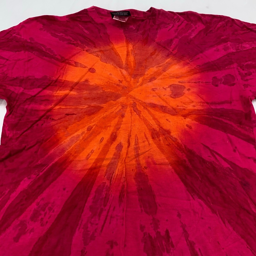 vintage 90s TEKNOGRAFIX SUN BURST TIE DYE T-Shirt LARGE beach surf