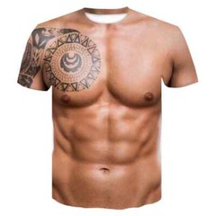 Funny Simulation Muscle T Shirt for Men 3D Printed T-shirts Summer O Neck
