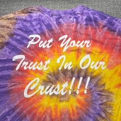 Vintage Tie Dye Pizza Place T Shirt Mens XL Purple Red Yellow Spiral Colortone