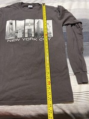 New York Brown Long Sleeve Cottton Blend Delta Pro-Weight T-Shirt Small (325)