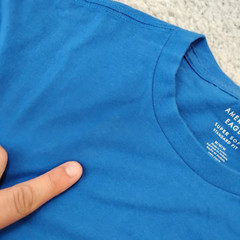 American Eagle Shirt Mens Medium Blue Preppy Casual Essential Super Soft Crew