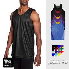 Mens Basketball Jersey Mesh Tank Top Premium Practice Sports Team Reversible