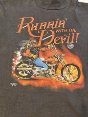 RARE 1990 Runnin with the devil just brass 3d emblem shirt. Thin and faded Xl