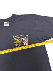 Vintage NYPD 9/11 Memorial Honor Remember Police Department T Shirt Mens L NJPD