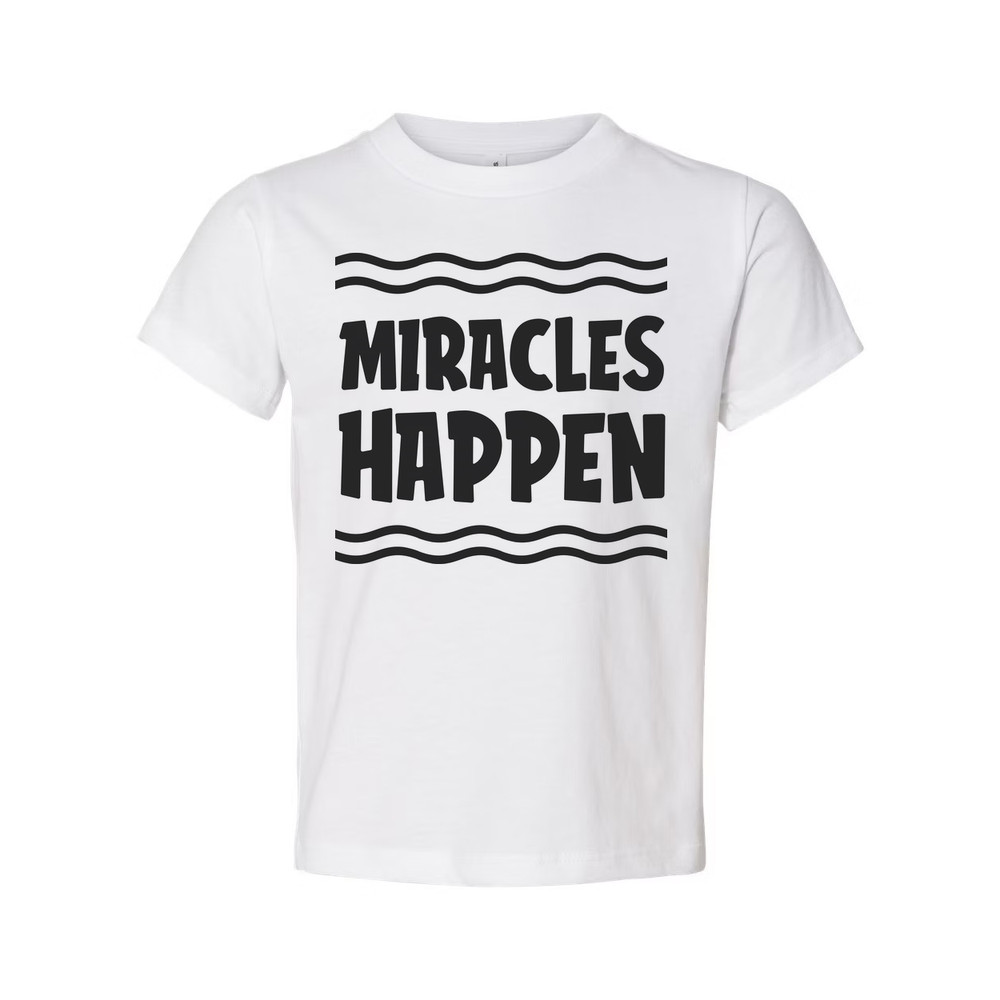 Unisex Christian T Shirt With Miracles Happen Graphic Design Inspirational Faith
