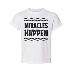 Unisex Christian T Shirt With Miracles Happen Graphic Design Inspirational Faith
