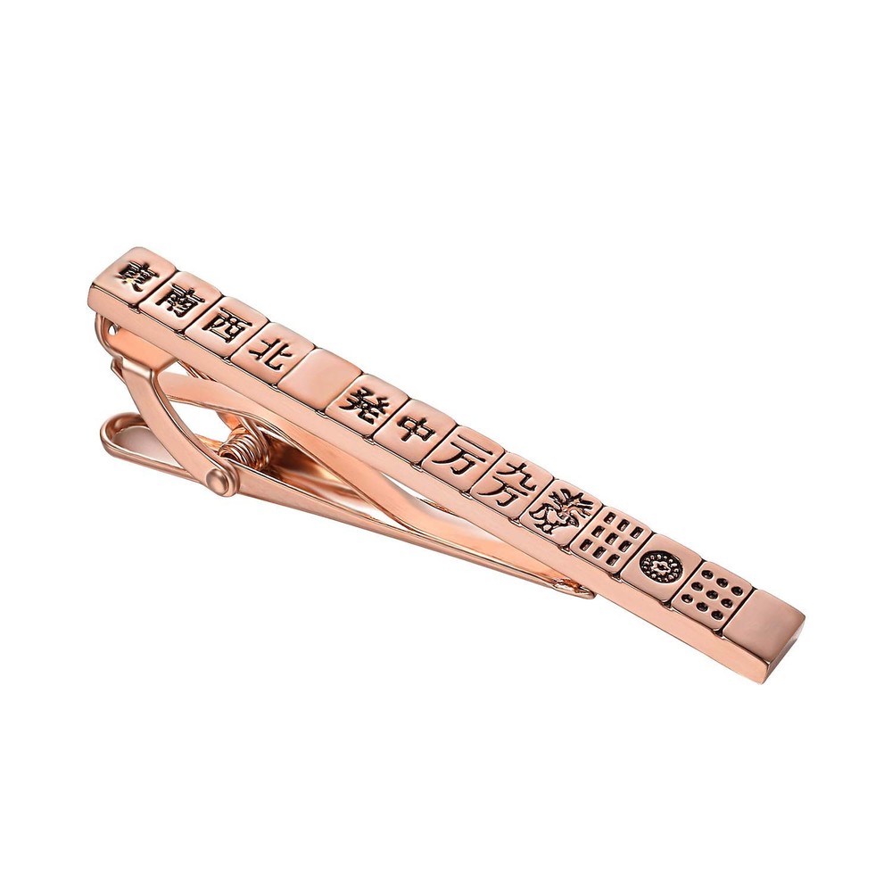 Yuorsfs Mahjong Rose Gold Tie Clips for Men Novelty Funny Stainless Steel Tie…