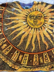 Vintage 1992 Liquid Blue Celestial Sun & Moon T-Shirt – XL – Single Stitch – USA