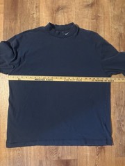Y2K Nike Mock Neck Long Sleeve T-Shirt Navy Blue Embroidered Swoosh Size Large