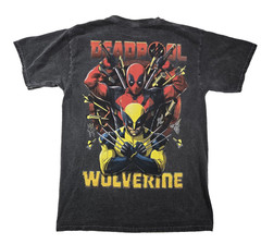 Marvel Studios Deadpool & Wolverine T Shirt Mens Medium Gray Graphic Movie Tee