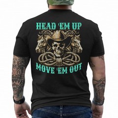 Cowboy Skull s Head ‘Em Up, Move ‘Em Out s Ranch Hand Premium T-Shirt