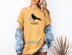Crow Shirt, Coffee Lover T-shirt, Comfort Colors Shirt, Unisex Garment-Dyed Tee