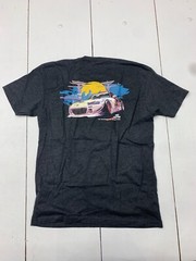 Tunerevo Mens Dark Grey Yellow Back Graphic Print Short Sleeve Shirt Size Medium