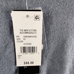 The Men’s Store at Bloomingdale’s Cashmere Blend Sweater Tee XL Eeyore Pullover