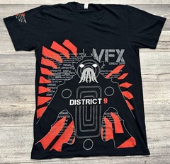 District 9 Movie Shirt Mens Medium Rare VFX Crew Tee 2009 Image Engine Y2K Black