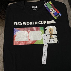 FIFA World Cup 2026 Men’s Black Graphic Logo Crew Neck T-Shirt Large