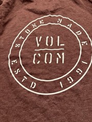 Volcom Men’s Brown Graphic Logo Crew Neck Long Sleeve Cotton Blend Tee S/P