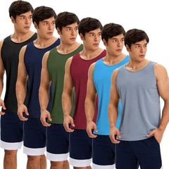 6 Pack Men’s Quick Dry Workout Tank Tops Breathable Gym Sleeveless Muscle Shi…