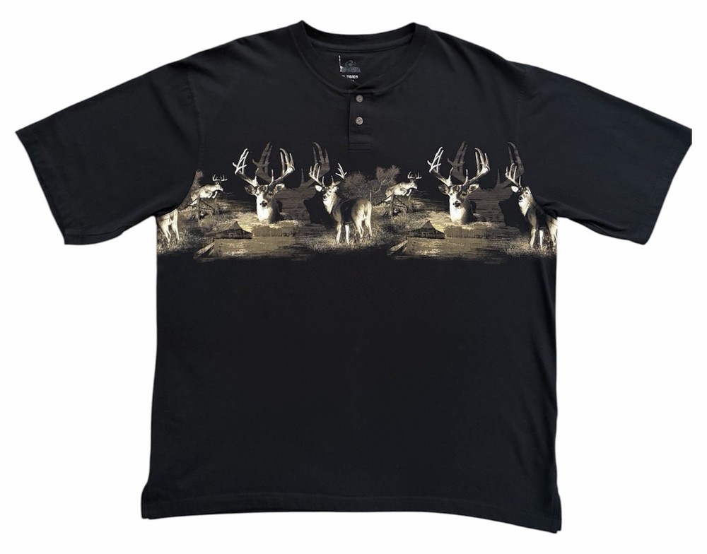 Red head Vintage Style Wild Life Deer T-shirt 2 Sided Print Size Men’s XL 25×31