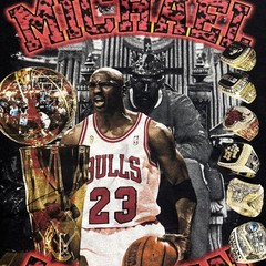 Michael Jordan T-Shirt 6 Championship Rings Large Black Chicago Bulls