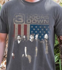 3 Doors Down T-Shirt American Rock Band on Vintage Black Comfort Colors 1717 Tee