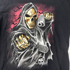 Teddy Fresh Shirt Mens Medium Black Grim Reaper Graphic Tee Mental Health Quote