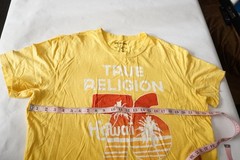 True Religion Yellow Hawaii Graphic Logo Crewneck Tee Men’s XXXL