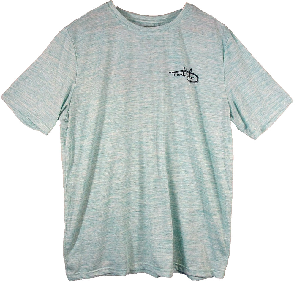 Reel Life Mens Stretch Round Neck T-Shirt Short Sleeve Size XL Light Blue