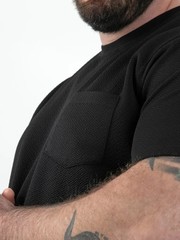 D555 Big Mens Black Jacquard T-Shirt Stretch Pocket 2XL 3XL 4XL 5XL 6XL (601920)