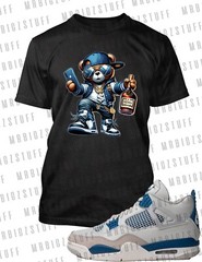 Henny Bear 8XL Big Tall Graphic Greystone Tee Shirt to Match J4 Military Blue