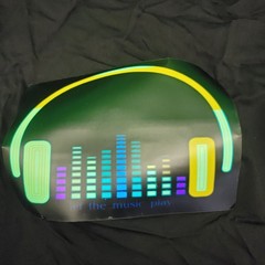 DJ Headset Equalizer Design Music Sound Activated TShirt Rave Club Apparel Med.
