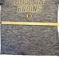 Boston Bruins NHL T-Shirt Large Gray Heather Logo Graphic Hockey Fan Tee (B029)