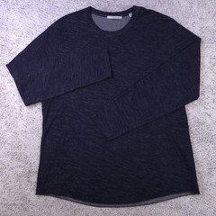 Vince Shirt Mens XL Wool Blend Brushed Long Sleeve Crew Neck Tee Navy Blue EUC