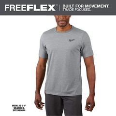 Milwaukee Men’s Large Gray Cotton/Polyester Short-Sleeve Hybrid Work T-Shirt