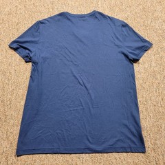 Lacoste T-Shirt Mens Size 6 Blue V-Neck Pima Cotton Short Sleeve Logo Tee