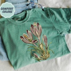 Irises Floral Comfort Tee Shirt Iris Flower Nature Gift Soft