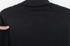 Vintage 90s Streetwear Mens XL Distressed Blank Turtleneck T-Shirt Black Cotton