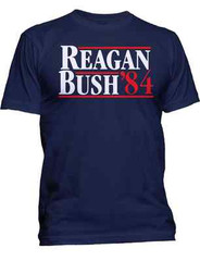 New Men’s REAGAN BUSH 84 Retro Political T-Shirt Funny USA College Tee Shirt