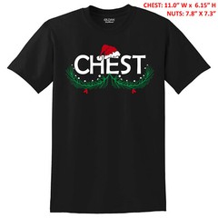 Chest Nuts Funny Couple Holiday Unisex T-Shirts – NEW – Black – Sizes S-3X