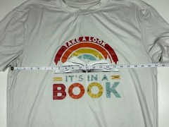 Unbranded T Shirt Adult Unisex Size Unknown White Graphic Reading Book Tee