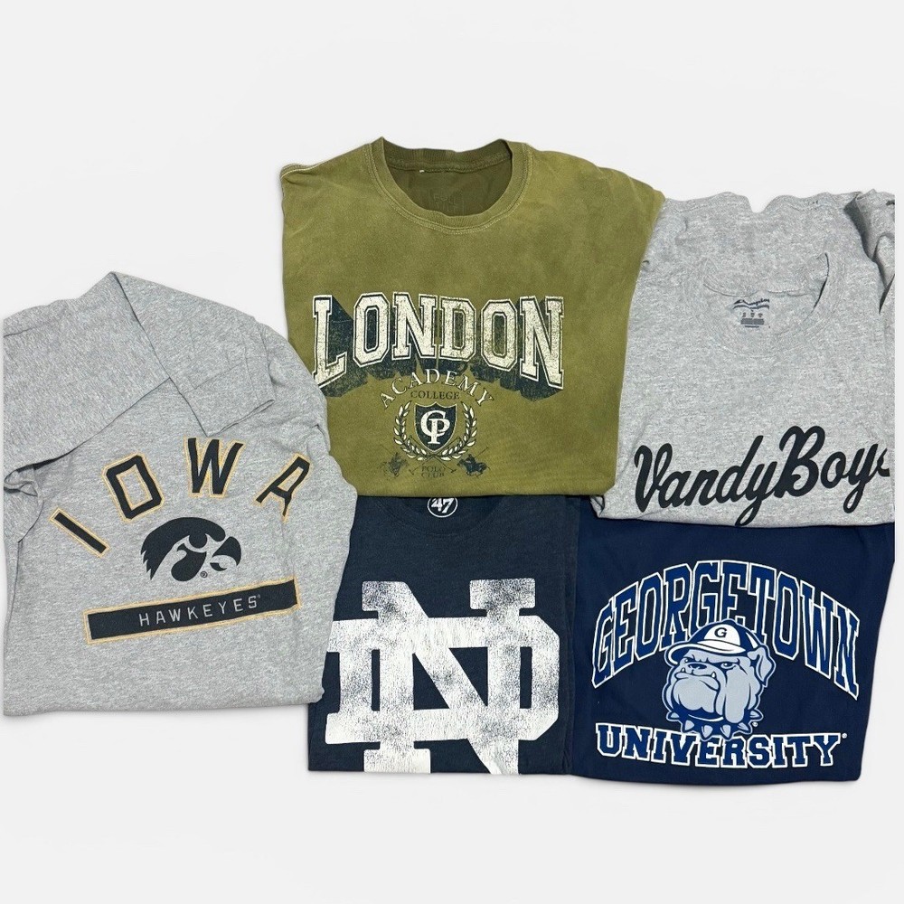 Graphic T-Shirt Lot Mens Small College University Bundle Multi Color Mixed Brand