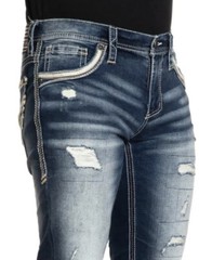 Affliction Men’s Denim Jeans ACE AMEND DAYTON Embroidered Blue $135