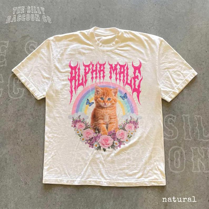 Alpha Male Funny Kitten Ironic Cat Comfort Tee