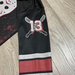 Friday The 13th Jason Voorhees Hockey Jersey Black Red Small Horror Movie Merch