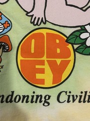 OBEY Abandoning Civilization Tie-Dye Cherub Angel Graphic T-shirt Size M